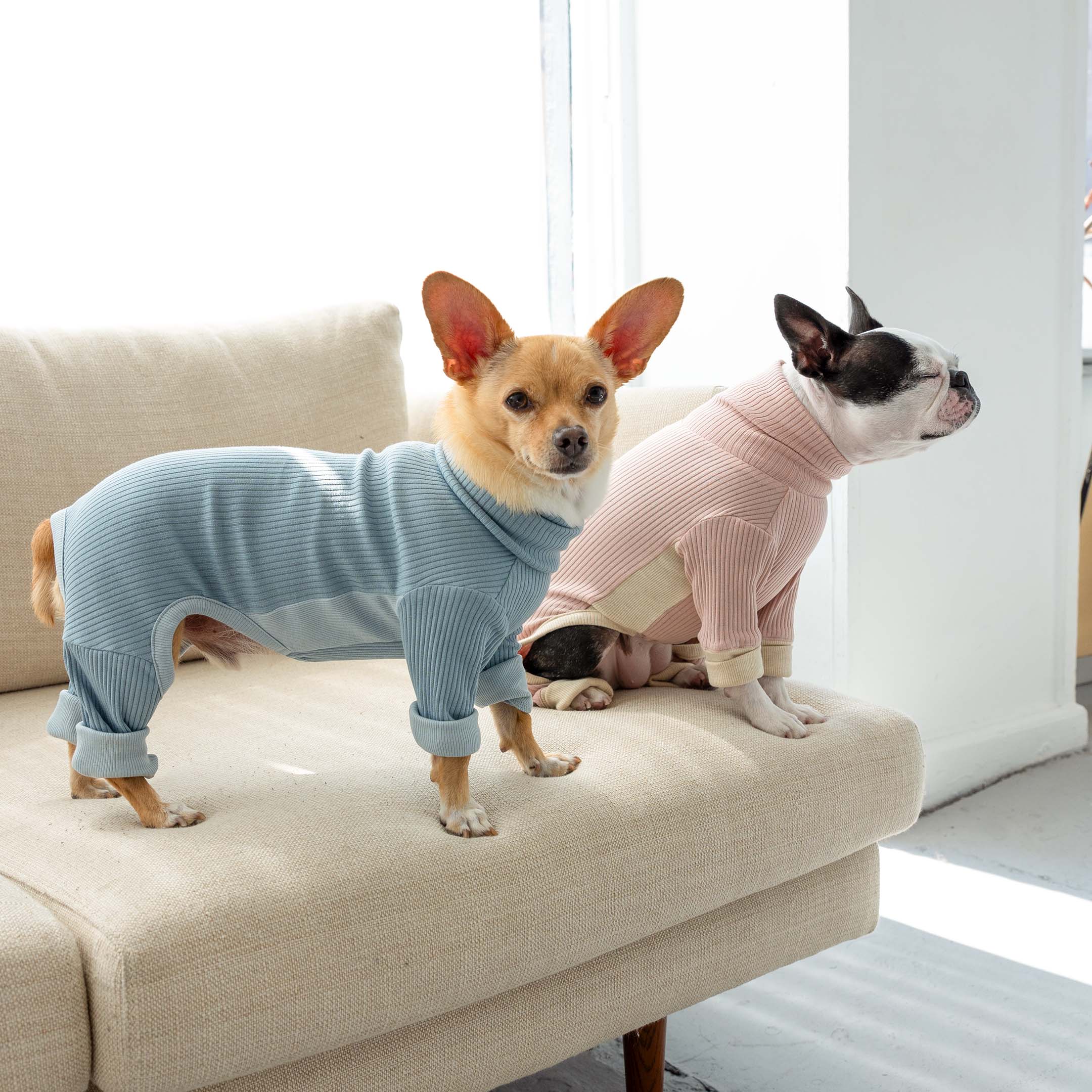 HIGH-NECK BLUE ONESIE