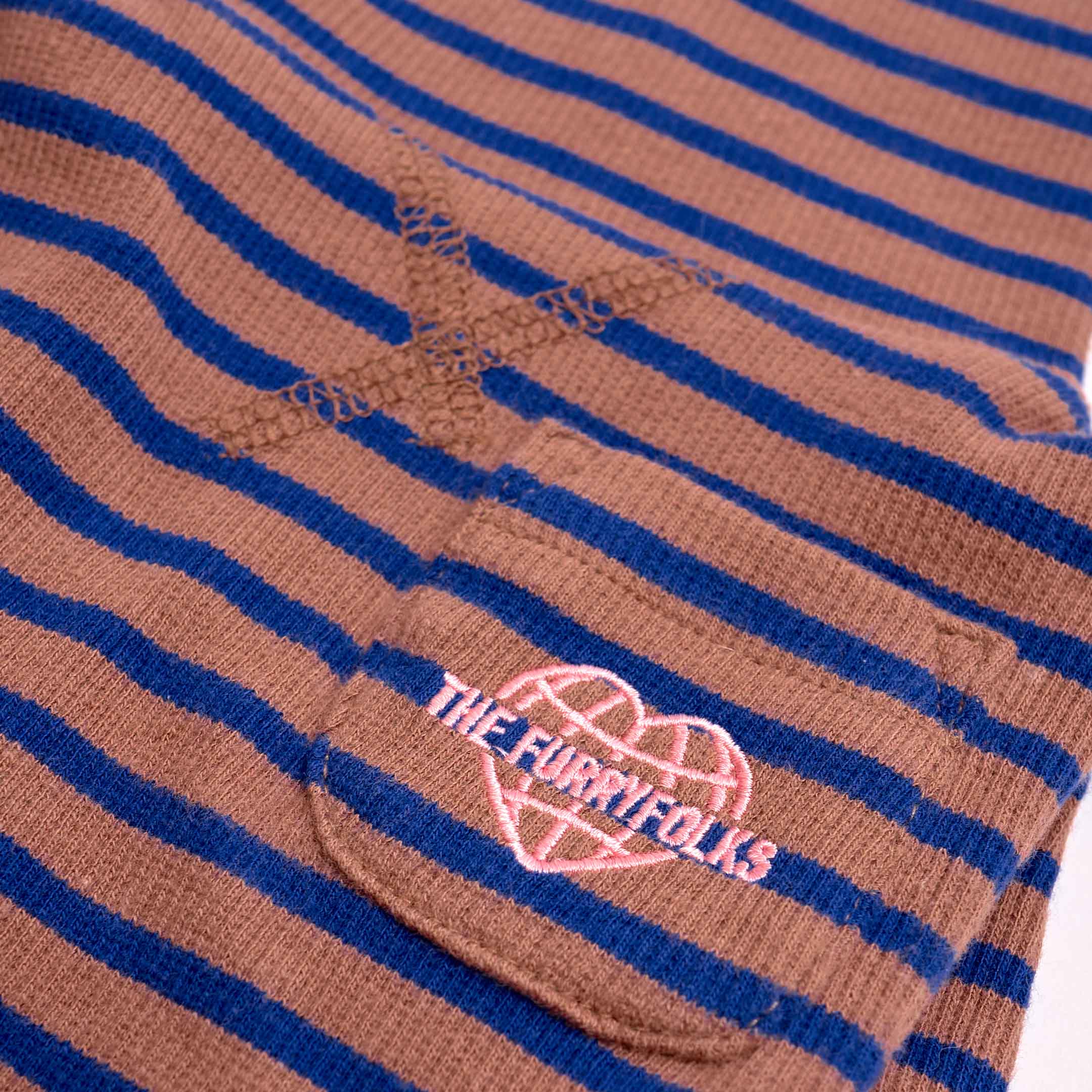 [Stripe Tee] Cobalt & Brown